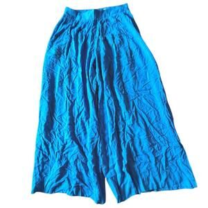 Tea n’ Rose Wide Leg Palazzo Pants Bright Blue Boho Resort NWT M